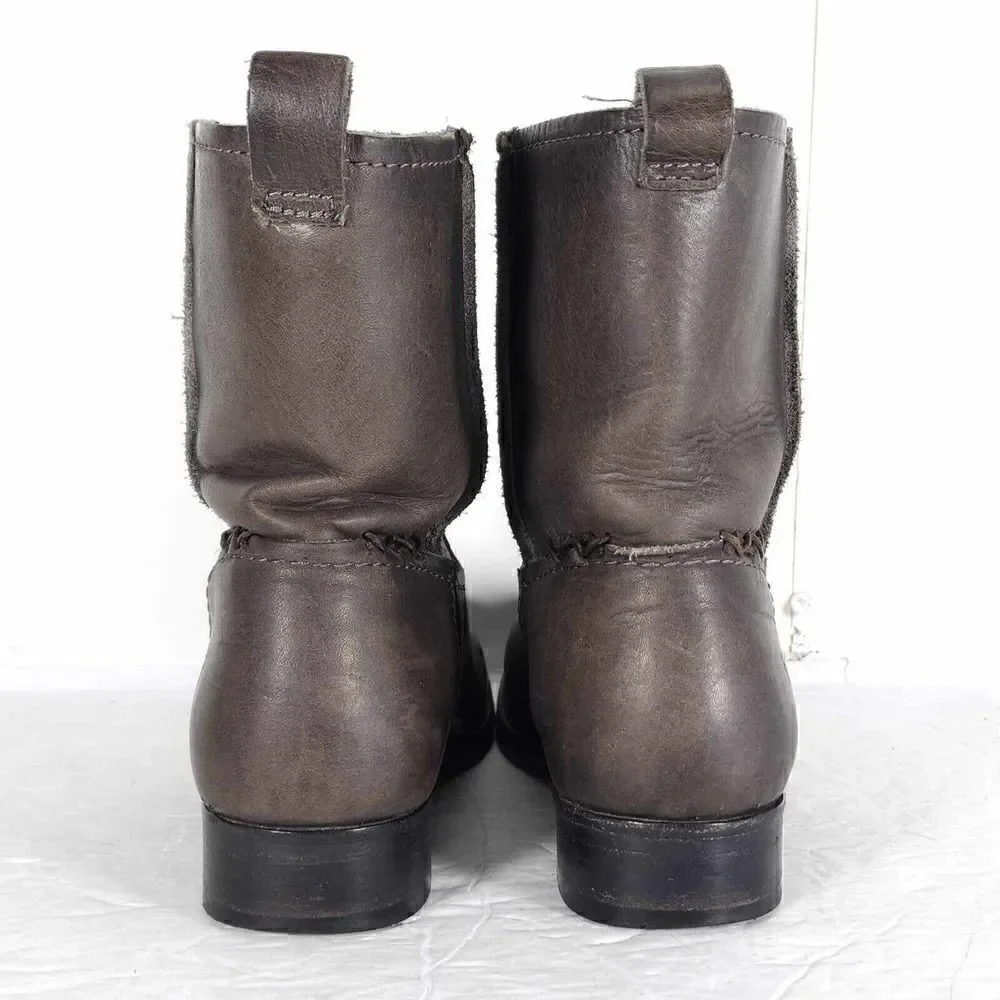 Frye Women's Melissa Slouch Short US 5,5 Brown Leather Pull On Ankle Boots